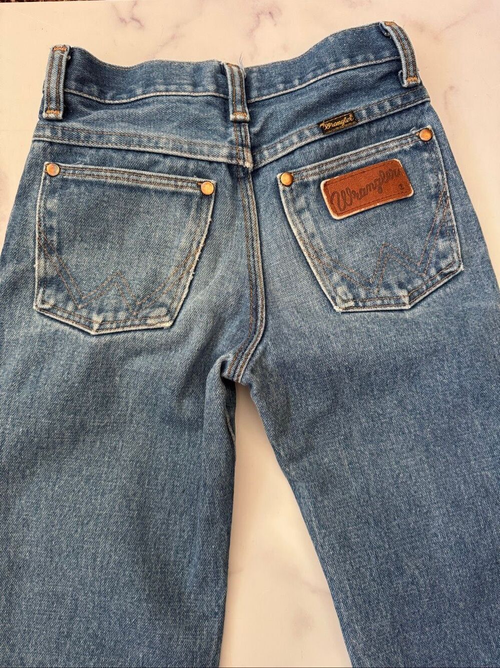 Wrangler kids unisex size 8-10 vintage Blue bell 60s 70s blue Jean denim 100% co